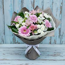 Букет цветов из:  Герберы, Альстромерии и Хризантемы в Бакчаре