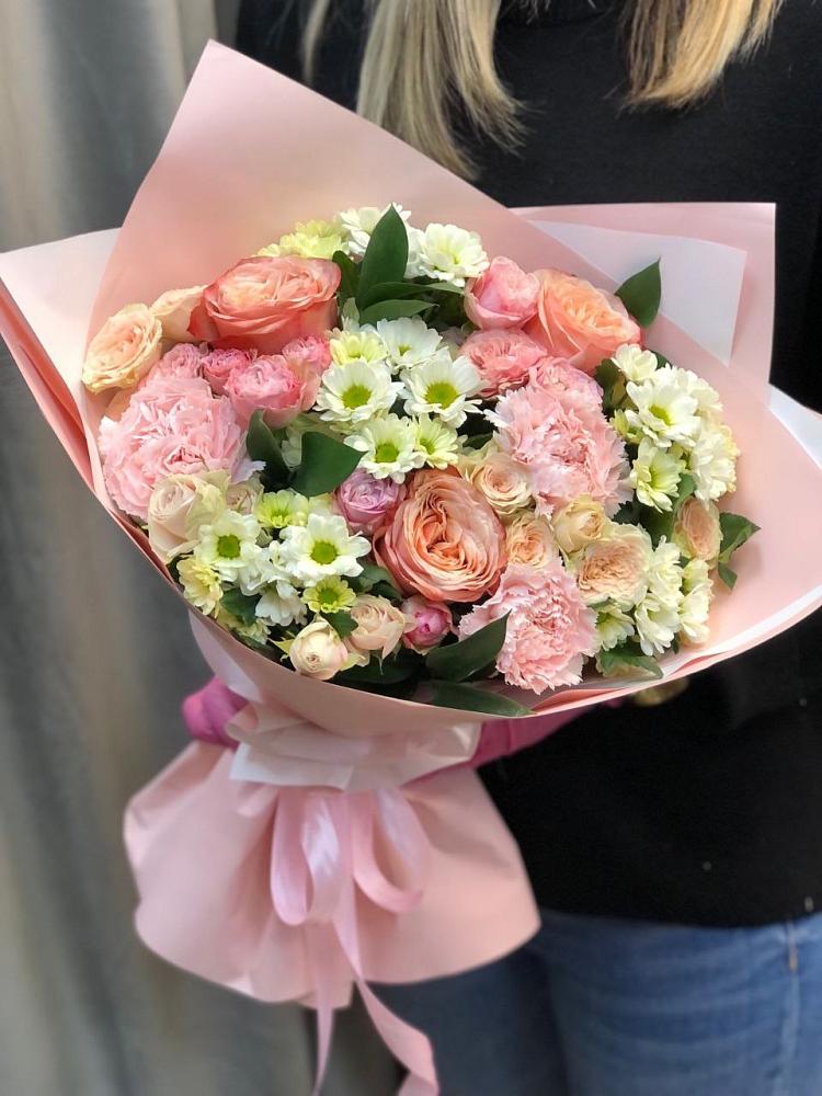 Букет цветов из: Гвоздики, Розы и Хризантемы в Бакчаре