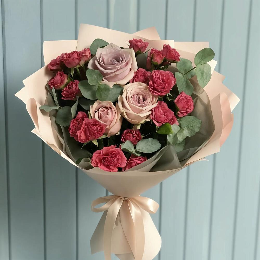 Букет цветов из: Гвоздики и Розы в Бакчаре