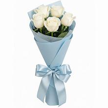 5 Белых роз Проуд в Бакчаре Букет 5 Белых роз Проуд в Бакчаре