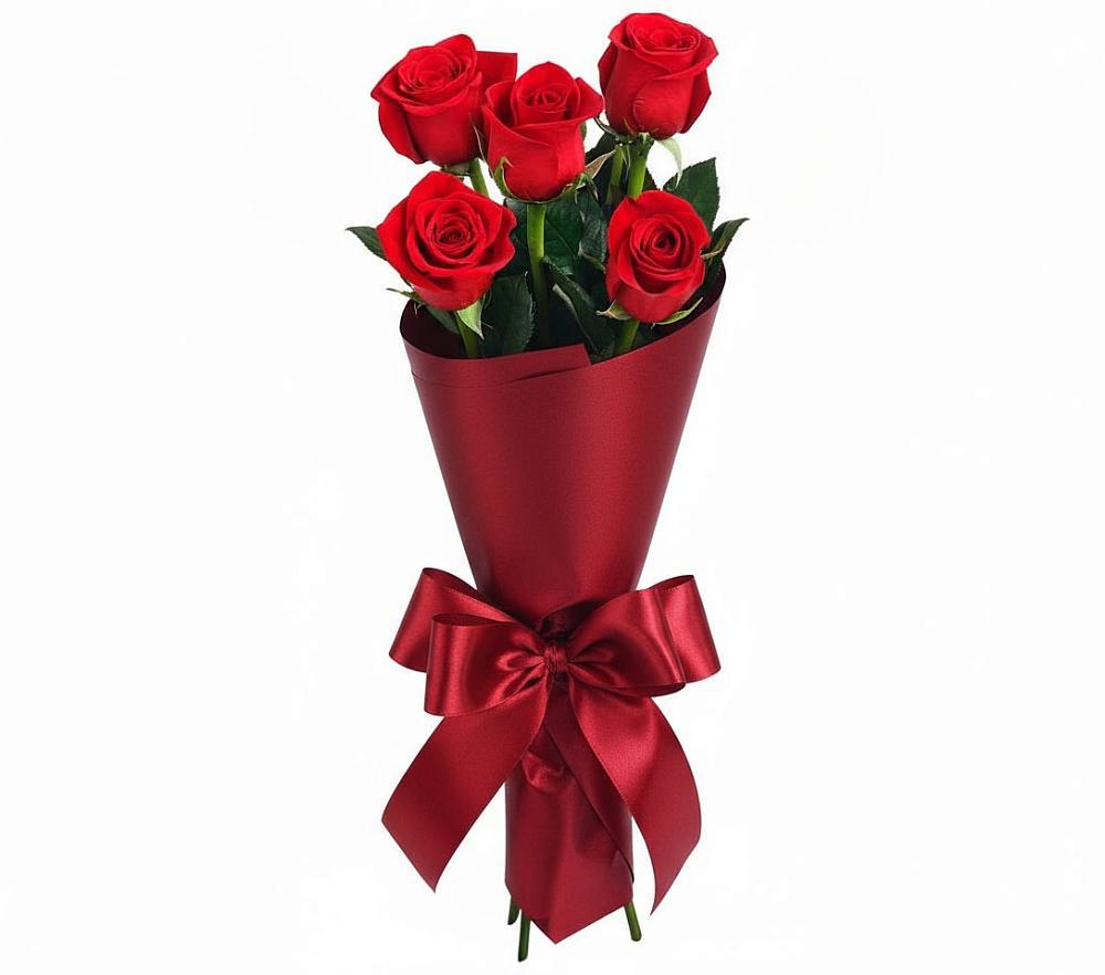 Букет 5 Красных роз Эдлесс Лав в Бакчаре