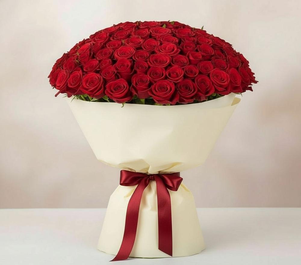 Букет 101 Красная роза Милано в Бакчаре