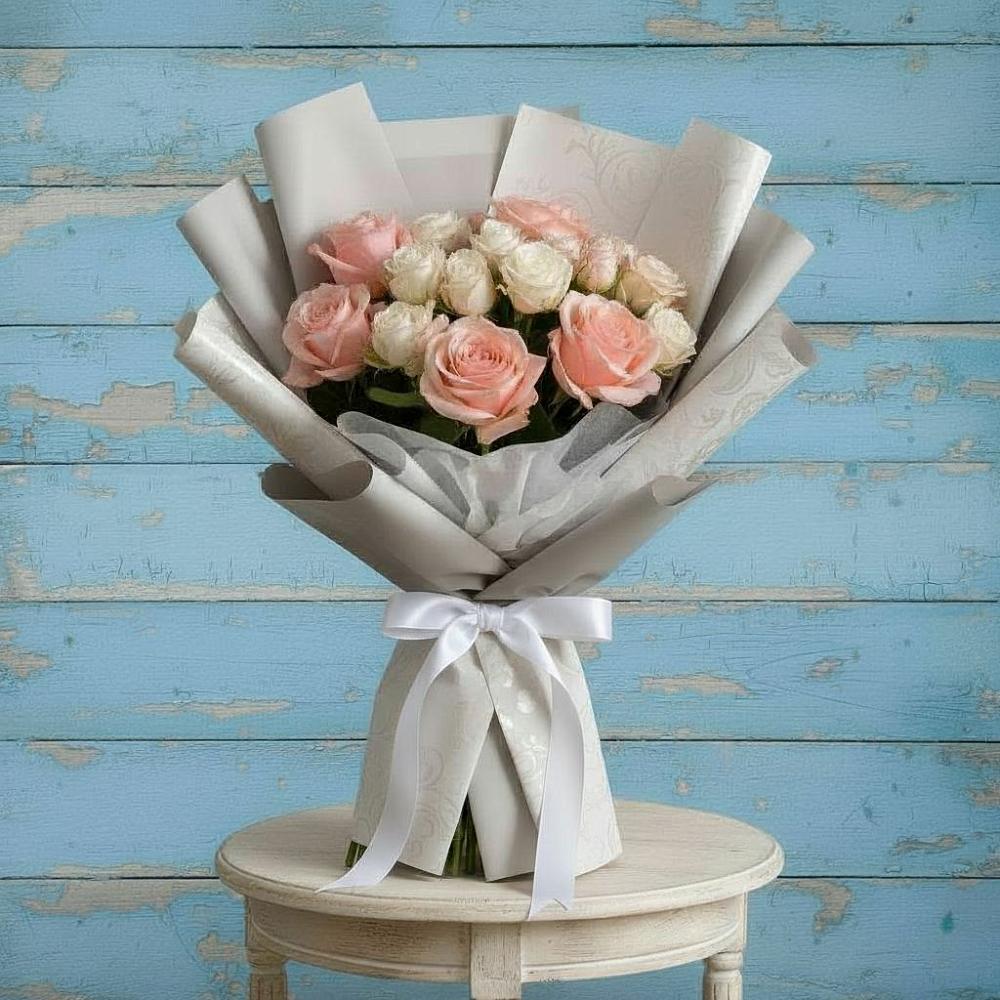 Букет Нежное облако в Бакчаре Букет цветов из: Розы в Бакчаре