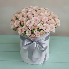 Цветочная композиция из Розы в шляпной коробке в Бакчаре