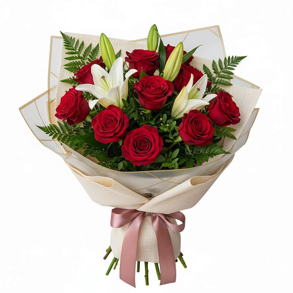 Букет цветов из: Лилии и Розы в Бакчаре