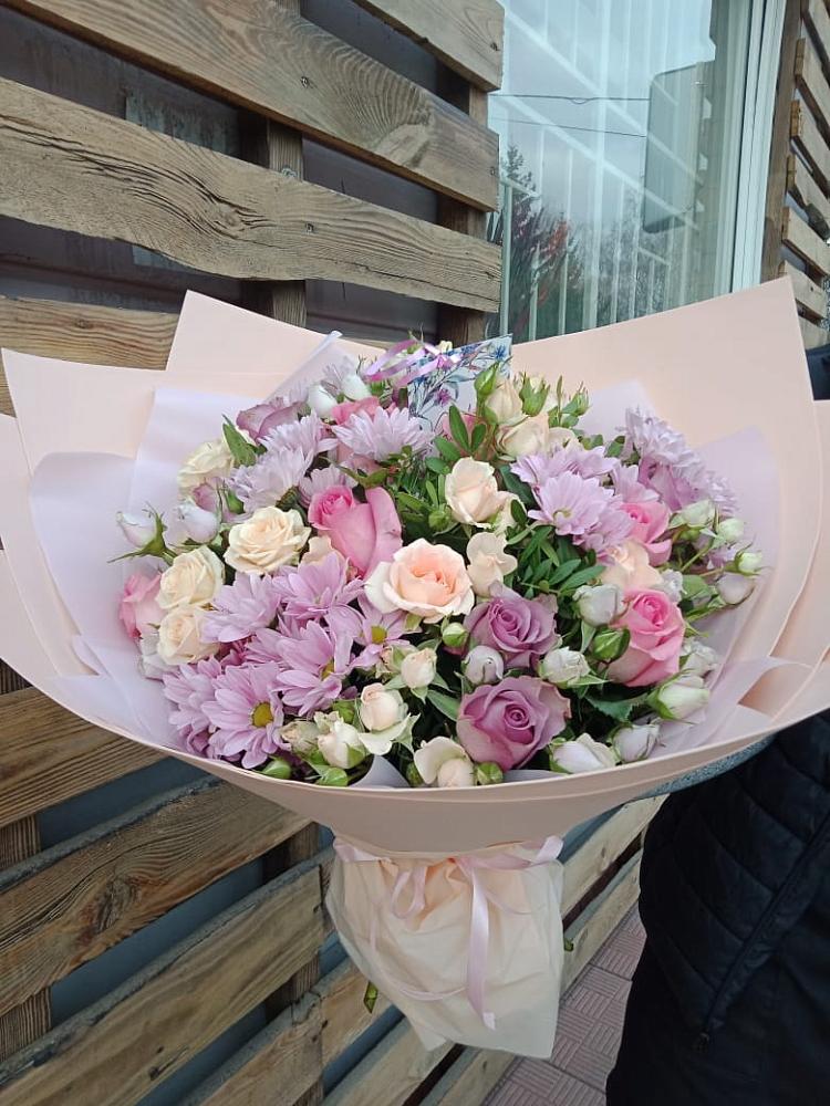 Букет цветов из: Розы и Хризантемы в Бакчаре