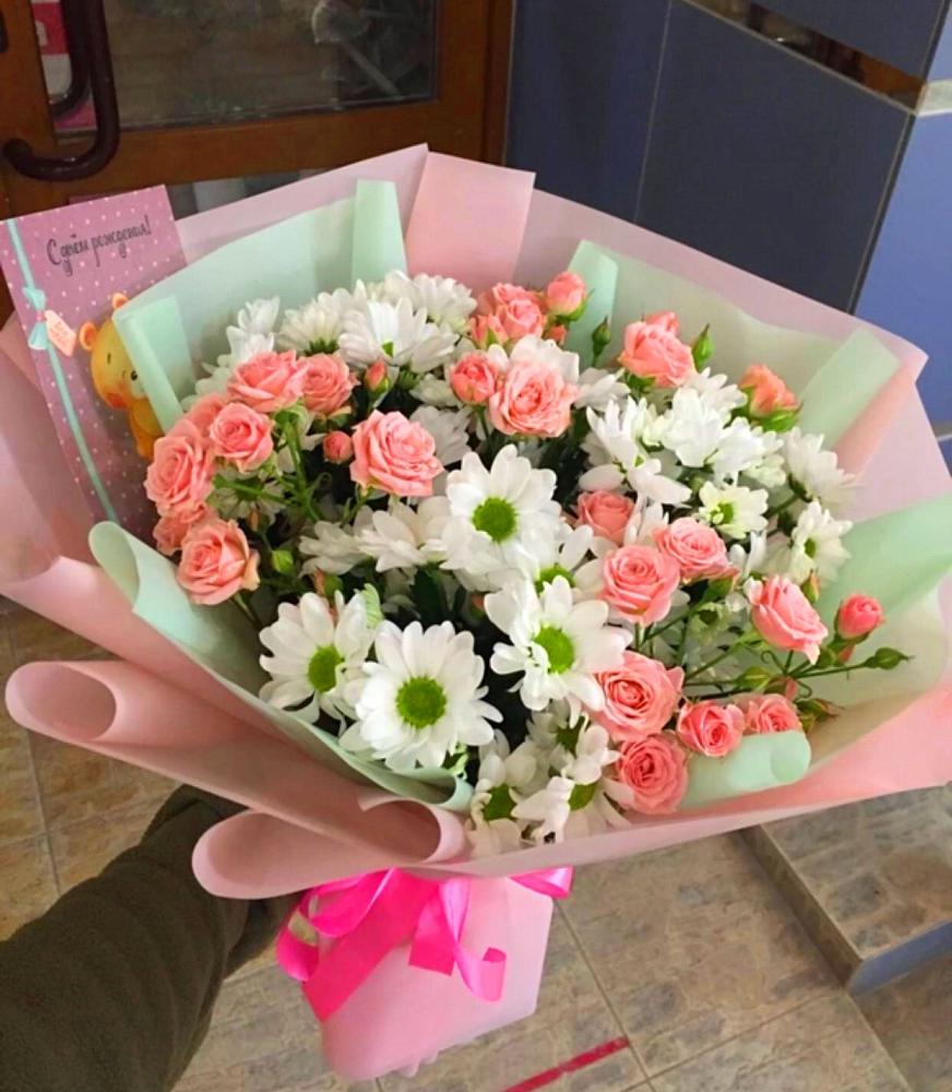 Букет цветов из: Розы и Хризантемы в Бакчаре