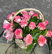 Цветочная композиция из Розы в корзине #REPLACE_PRED# Бакчаре