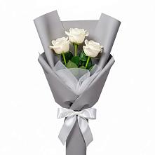 Букет 3 белые розы #REPLACE_PRED# Бакчаре