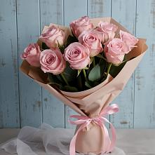 9 розовых роз в Бакчаре Букет цветов из:  Розы в Бакчаре