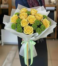 Букет цветов из:  Хризантемы и Розы в Бакчаре