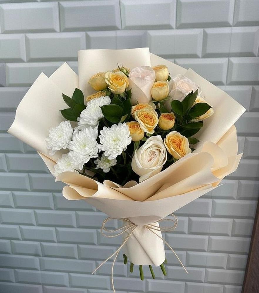 Букет цветов из: Розы и Хризантемы в Бакчаре
