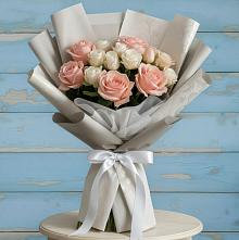 Букет Нежное облако в Бакчаре Букет цветов из:  Розы в Бакчаре