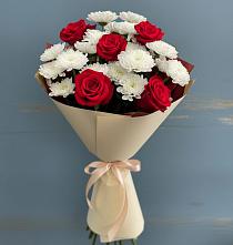 Букет цветов из:  Розы и Хризантемы в Бакчаре