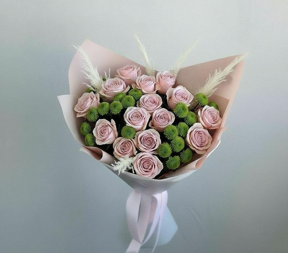 Букет доброе утро в Бакчаре Букет цветов из: Розы и Хризантемы в Бакчаре