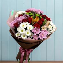 Букет цветов из:  Розы, Хризантемы и Альстромерии в Бакчаре