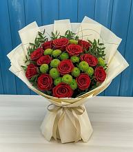 Букет цветов из:  Розы и Хризантемы #REPLACE_PRED# Бакчаре