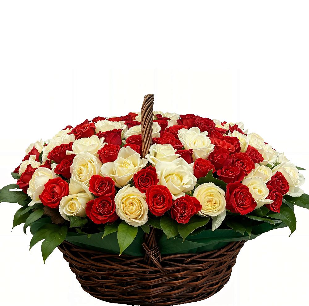 Корзина 101 роза в Бакчаре Премиум букет из: Розы в Бакчаре