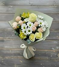 Букет цветов из:  Альстромерии, Розы и Хризантемы в Бакчаре
