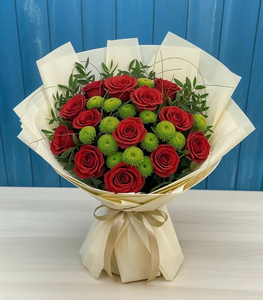 Букет цветов из: Розы и Хризантемы в Бакчаре